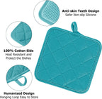 Oven Mitts and Pot Holders Set, Pack of 4, Heat Resistant Silicone Kitchen Mini Oven Mittens for 500 Degrees, Mini Oven Gloves and Hot Pads for Baking Grilling Barbecue Microwave Machine Washable