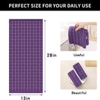 Homaxy 100% Cotton Terry Kitchen Towels(Purple, 13 x 28 inches), Checkered Designed, Soft and Super Absorbent Dish Towels, 8 Pack