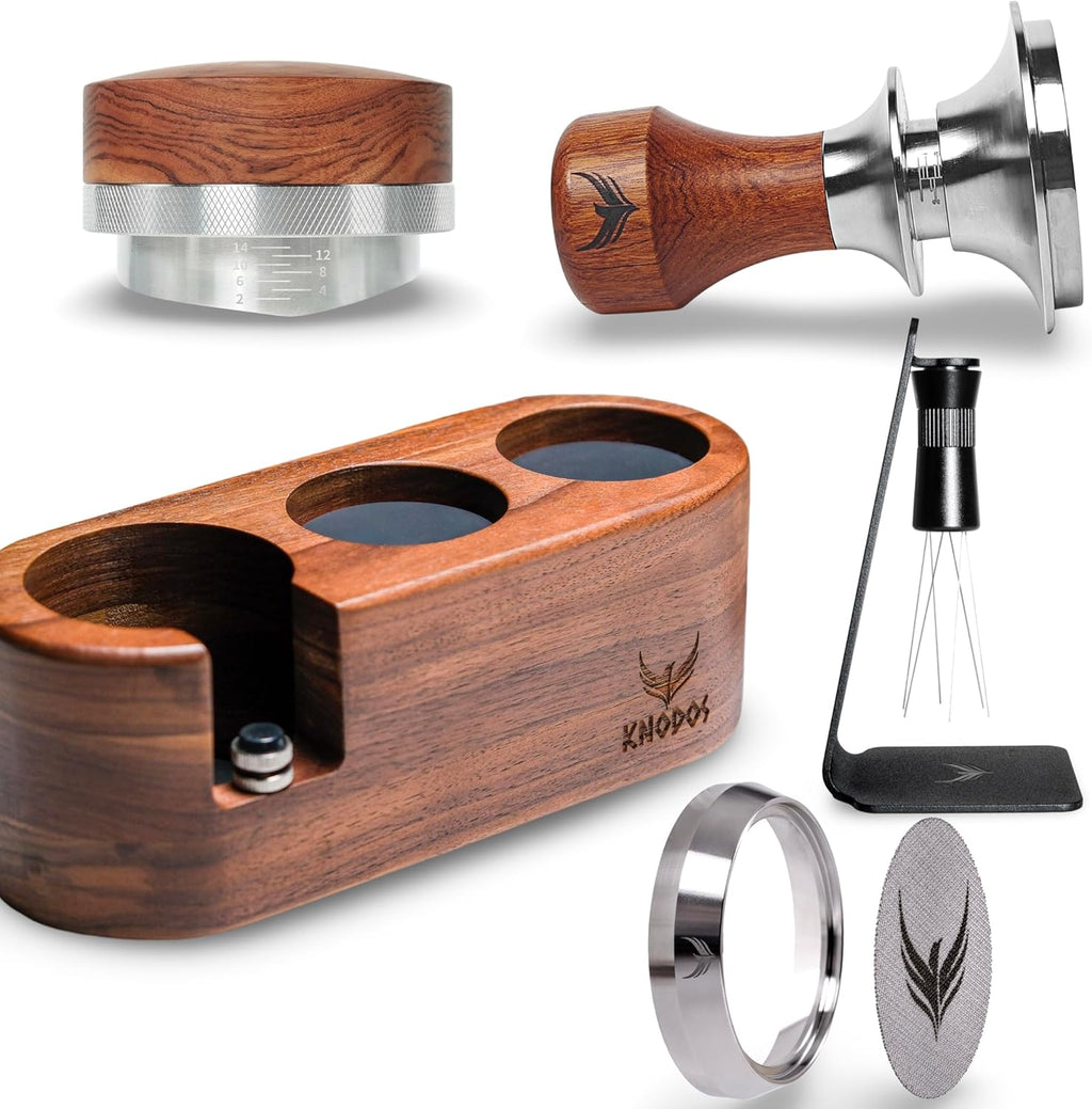 54mm Espresso Puck Prep Kit For Breville Barista Espresso Machines - Coffee Tamper, Distribution Tool, Tamp Station, Dosing Funnel Puck and WDT Tool - Espresso Accessories Kit