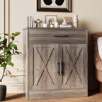 Vongrasig Sideboard Buffet with Storage, Modern Kitchen Storage Cabinet with 1 Drawer and 2 Doors, Wood Coffee Bar Buffet Table for Kitchen, Dining Room, Ash Grey