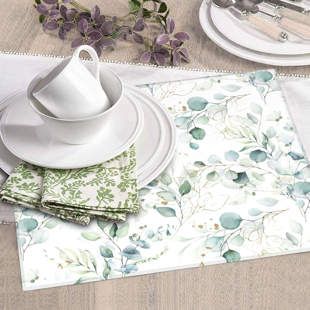 Plants Flowers Dish Drying Mat, Highly Absorbent Microfiber Kitchen Counter Pad Reusable Washable, 16*18"