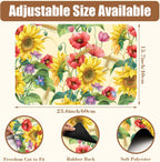 Yellow Sunflower Cornflower Coffee Mat Absorbent Dish Drying Mat for Kitchen Counter Hide Stain Rubber Backed Coffee Bar Accessories Fit Under Espresso Machine 15.7 x 23.6 Inch