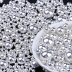 Silver Edible Pearls for Cake Decorating, 6 Sizes Mix 4.6 oz Pearl Sugar Sprinkles Baking Decoration for CupCake Cookies Ice Cream Dessert Topping