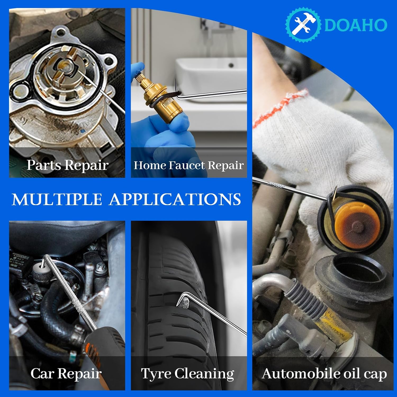 11 Pcs Automotive Hook and Pick Tool Set with Telescoping Magnetic Pickup Gasket Scraper Remover Pry for Mechanic Auto Oil Seal O Ring Repair,Gifts for Husband or Father