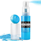 Edible Glitter Spray - 3/4oz Luster Dust Edible Food Grade Glitter Shimmer Dust Powder for Cocktails, Drinks, Cake Decorating - Metallic Food Coloring Powder for Wine, Candy, Cookie, Icing (Blue)