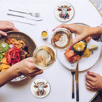 6 Pcs Coasters for Drinks with Holder, Highland Cows Flowers Absorbent Ceramic Coasters with Cork Base,Cute Funny Table Drinks Coasters Tabletop Protection Mat,Table Home Decor,4 Inches