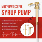 Jimoco® Syrup Pump Dispenser + Torani® Sugar Free Peach Syrup, 25.4 oz - Coffee Syrup Pump & Flavoring Bundle