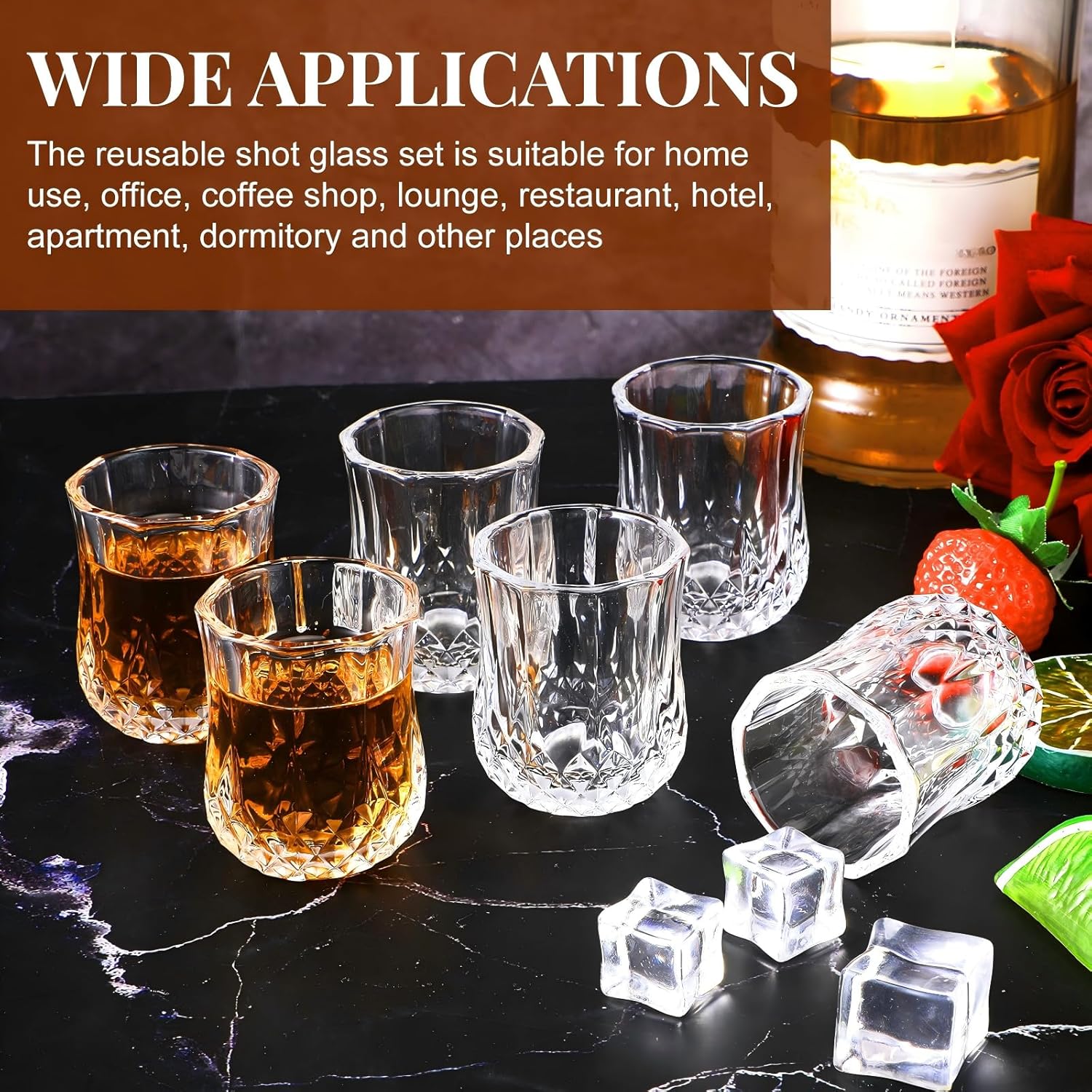 Meanplan 1.7oz Mini Shot Glasses Set Tasting Glasses Heavy Base Clear Shot cup Cute Cordial Mini Wine cups for Serving Whiskey, Wine, Juice(24 Pieces)