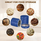 uxcell 2Pcs Round Tea Canisters, 3" x 3" Airtight Metal Tea Containers for Loose Tea, Coffee Beans, Spices - Durable, Compact, and Stylish Storage Tea Tin (Blue)