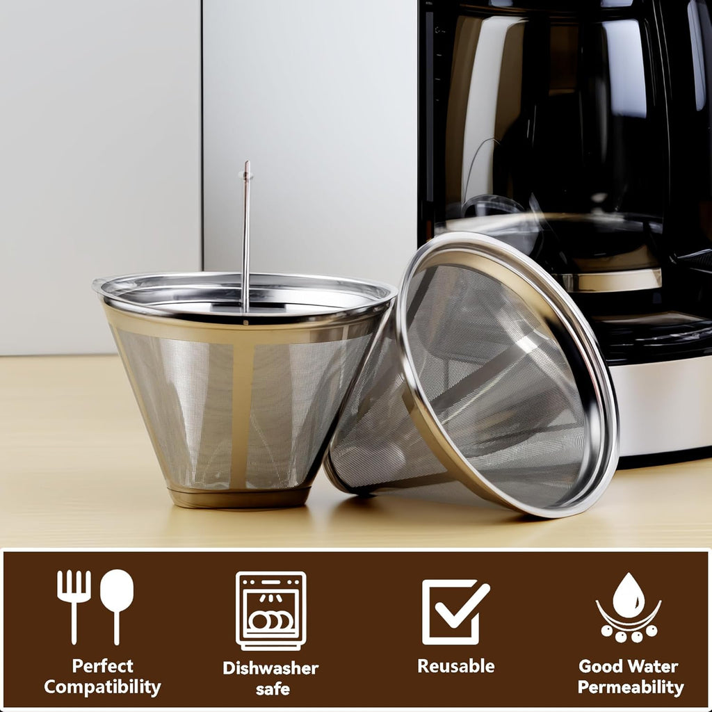 Coffee Filter Compatible with Cuisinart Coffee Maker, Permanent Stainless Cone Filter for Cuisinart DCC 1200P1 3200NAS 3400NAS