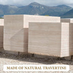 Koville Natural Travertine Marble Cutting Board for Kitchen Counter, 12" x 8" Real Stone Slab Marble Cheese Board for Home Decor, Stone Pastry Boards Bathroom Perfume Tray Candle Plate