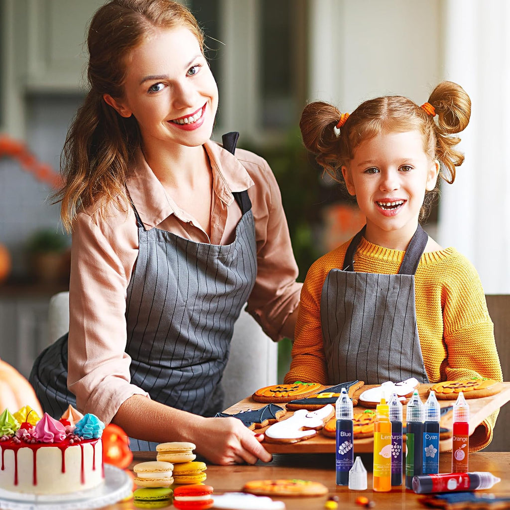 Food Coloring Set - Rainbow Edible Food Color Dye for Baking, Cake Decorating, Royal Icing, Cookie, Fondant and Macaron - 7 x 15g Food Grade Liquid Food Coloring Kit for DIY Slime and Crafts Making