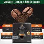 Gran Caffè Garibaldi Espresso Pods, Italian Roasted Compatible Nespresso Original Line Machines, 100% Arabica Blend, Brazilian & Central American Beans, Cocoa Aroma - Gusto Top (Aluminum) 50 Cups