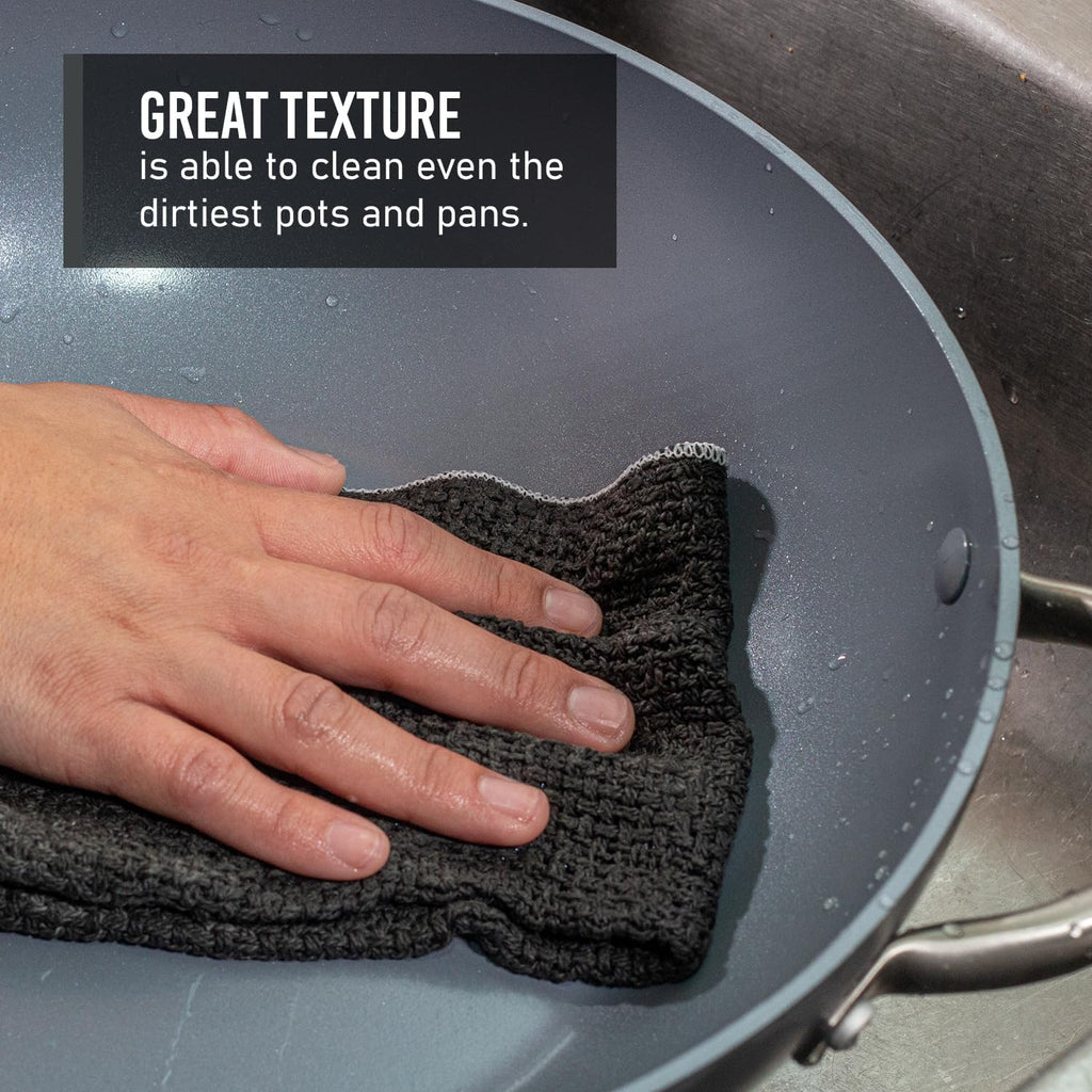 Old Fashion 100% Cotton Dishcloths - Set of 4 Mixed Colors - 2 Gray/2 Natural -11" x 11"