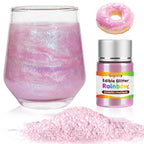 Edible Rainbow Glitter for Drinks,Food Grade 10g Iridescent Sprinkles Cake Decorating Supplies,Edible Luster Dust for Cocktail Beverages,Food Coloring Shimmer Powder for Baking,Cake Cupcakes Cookies Drinks Candy Strawberries Decorations