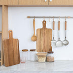 10 Pcs Acacia Wood Cutting Board with Handle,Wooden Chopping Boards Kitchen Cutting Board for Meat Bread Fruit Cheese Serving Board Charcuterie Boards Chopping Blocks,7.8x15.7in