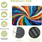 Kitchen Mat Swirl Colorful Textured Dish Drying Mat 16"x24" Bsorbent Coffee Maker Mat for Sink Dishes or Under Rack Kitchen Counter Accessories Absorbent Hide Stain Rubber Backed Dish Drying Pad