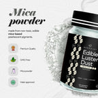 BeePoint White Edible Luster Dust 15g - Food Grade, Vibrant Color Shimmer Powdered Dust for Drinks, Cocktails, Cake Decorating, Baking, Chocolates, Candy, Sweets, & Cookies - Vegan & Gluten Free