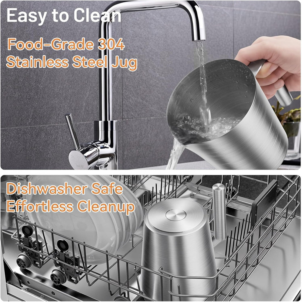 Secura Detachable Milk Frother, 17oz Electric Milk Steamer Stainless Steel, Automatic Hot/Cold Foam and Hot Chocolate Maker with Dishwasher Safe, 120V