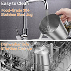 Secura Detachable Milk Frother, 17oz Electric Milk Steamer Stainless Steel, Automatic Hot/Cold Foam and Hot Chocolate Maker with Dishwasher Safe, 120V