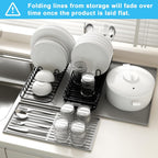 Golener Silicone Coffee Mat Set - 24" x 16" Coffee Bar Mat for Countertop, Kitchen Station Pad Accessories Fit Under Coffee Maker or Machine, Dish Drying Mat, Heat Resistant Kitchen Gadget, Grey