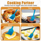 Silicone Basting Brush 2 Pcs Pastry Brush for Oil, BBQ, Grill, Sauce Baking Cooking, Dishwasher Safe (Blue)