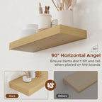 Heimlove 24 Inch Floating Shelves for Wall Oak Shelves Set of 2,Wall Mounted Rustic Wood 8 Inch Deep Floating Shelf with Invisible Brackets for Bedroom Kitchen Living Room