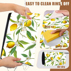 Lemon Fruits Coffee Mat Absorbent Dish Drying Mat for Kitchen Counter Hide Stain Rubber Backed Coffee Bar Accessories Fit Under Espresso Machine Cafe Table, 11.8 x 19.7 Inch