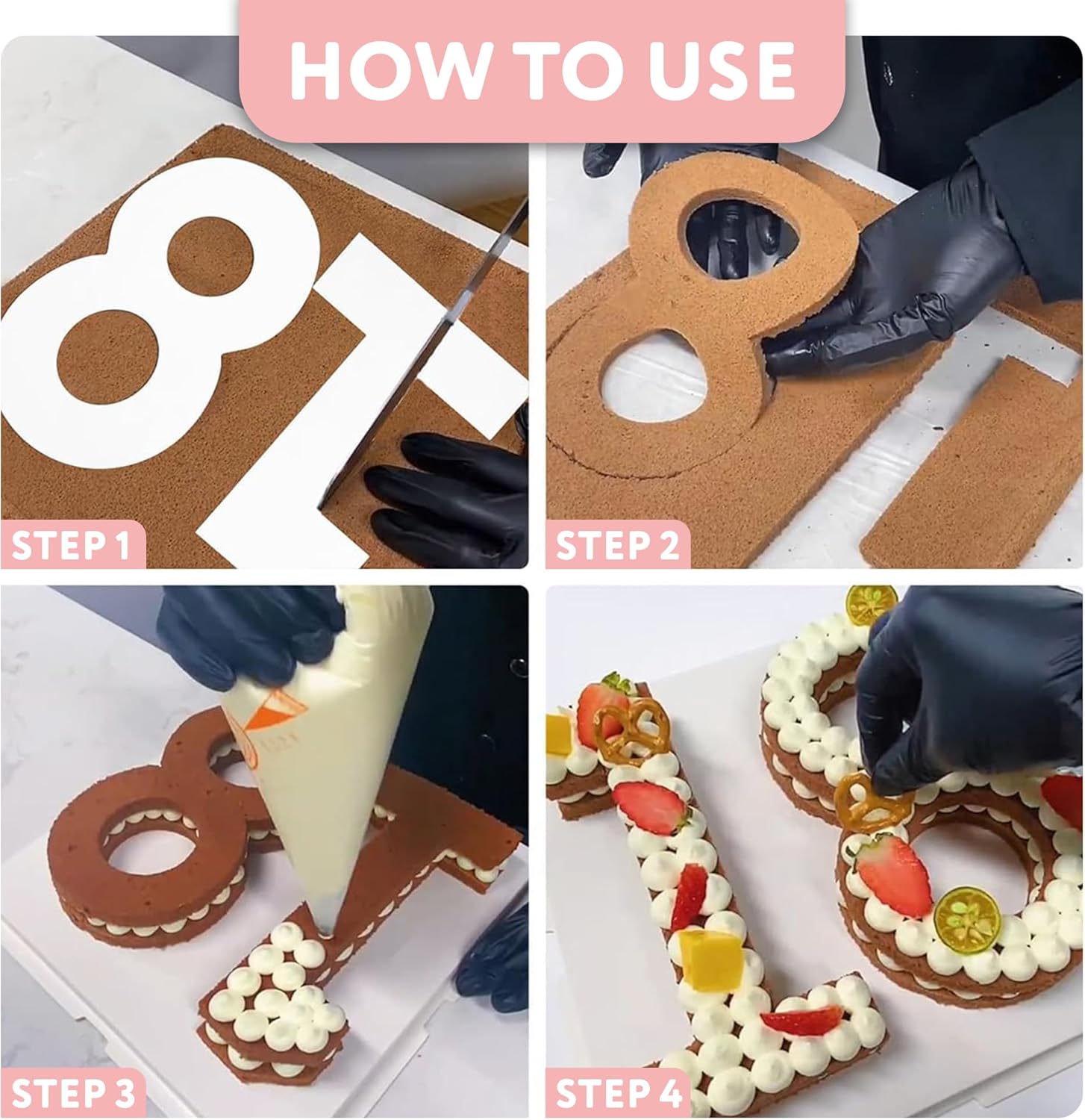 Cake Stencils (10 inch Numbers + 50bags)