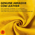 Vgo 3-Pairs Unlined Cow Grain Leather Work and Driver Gloves with Cow Split Leather Palm Patch (Size XL, Gold,CA9590)