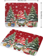 Christmas Gnome Dish Drying Mats for Kitchen Counter Christmas Gnomes Snowflakes Absorbent Microfiber Dishes Drying Pad Xmas Kitchen Drying Mat Drying Rack Mat Kitchen Accessories 16"x18"