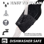 Anaeat 2 Pack Silicone Basting Pastry Brushes - Heat Resistant Brush with Soft Bristles, Hygienic One-Pieces Design, Marinade Brush Great in Baking for Spreading Oil Butter Sauce BBQ Grill (Black)