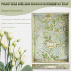 Spsyrine Serving Tray with Handles, Plastic Decorative Tray for Coffee Table, Living Room, Home Decor, Dianthus