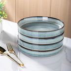 GBHOME 9'' Large Ceramic Pasta Bowls, 32oz Stoneware Pasta Serving Bowls Set of 4 for Kitchen, Wide Bowls for Fruit,Pasta,Salad,Oatmeal,Meal, Microwave Safe, Space Blue