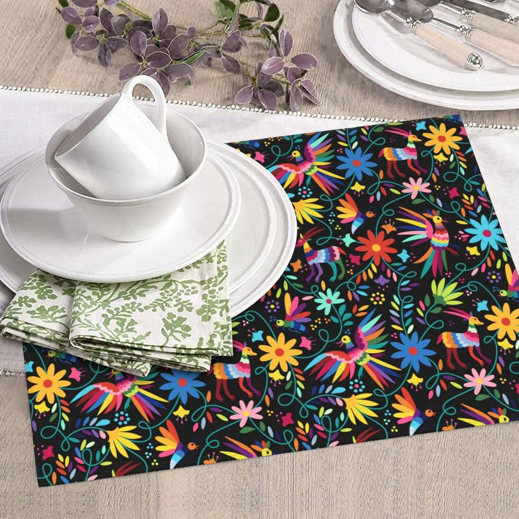 Mexican Folk Art Otomi Dish Drying Mats for Kitchen Counter, Absorbent Microfiber Washable Drying Pad, Decorative Cute Kitchen Mat for Sink & Dining Area, Gifts for Christmas, Home Decor, 16x18 inch