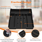 Expandable Large Silverware Organizer - BPA-Free Food-Safe Utensil Drawer Organizer Adjustable Kitchen Drawer Organizer Flatware Cutlery Tray, Classified Storage for Spoons Forks Knives