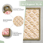 Maison d' Hermine Pot Holders Set 100% Cotton Heat Resistant Potholders 8" x 8" Hot Pads with Loop BBQ, Cooking, Baking, Grilling, Kitchen, Handling Hot Pans (Pack of 2, Damask)