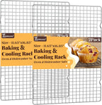 Cooling Racks for Cooking and Baking - 2 PCS 11.65" x 16.85" Grid Wire Baking Rack for Oven Cooking, Baking, Grilling, Roasting -Dishwasher Safe Bacon Rack- Fits Half Sheet Cookie Pan