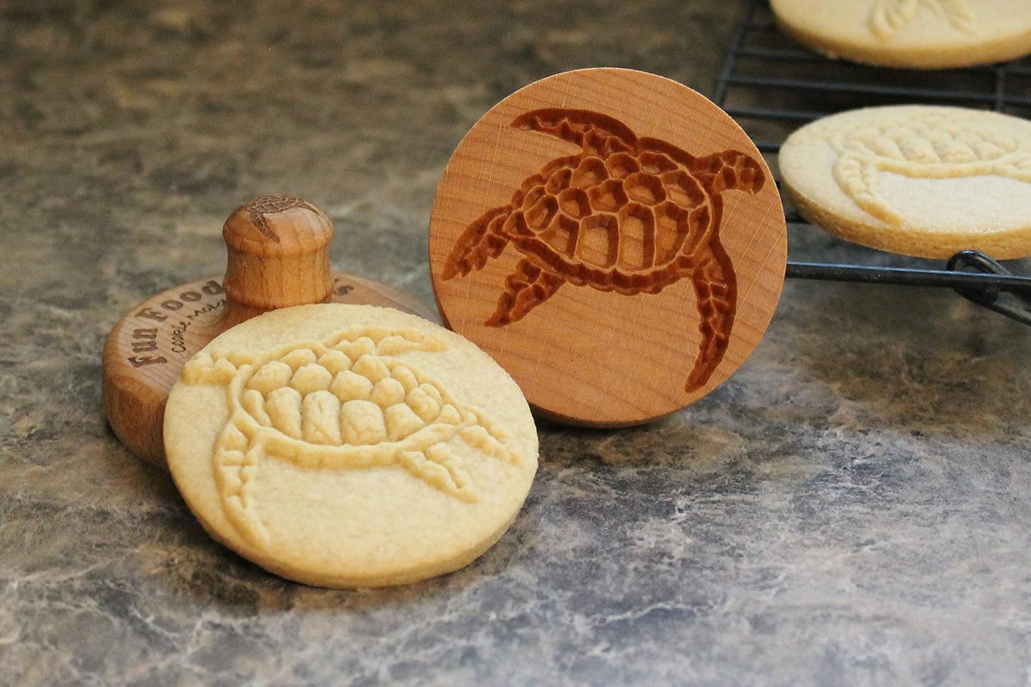 Wood Cookie Stamp, 2.5 Inch (Sea Turtle CS-018)
