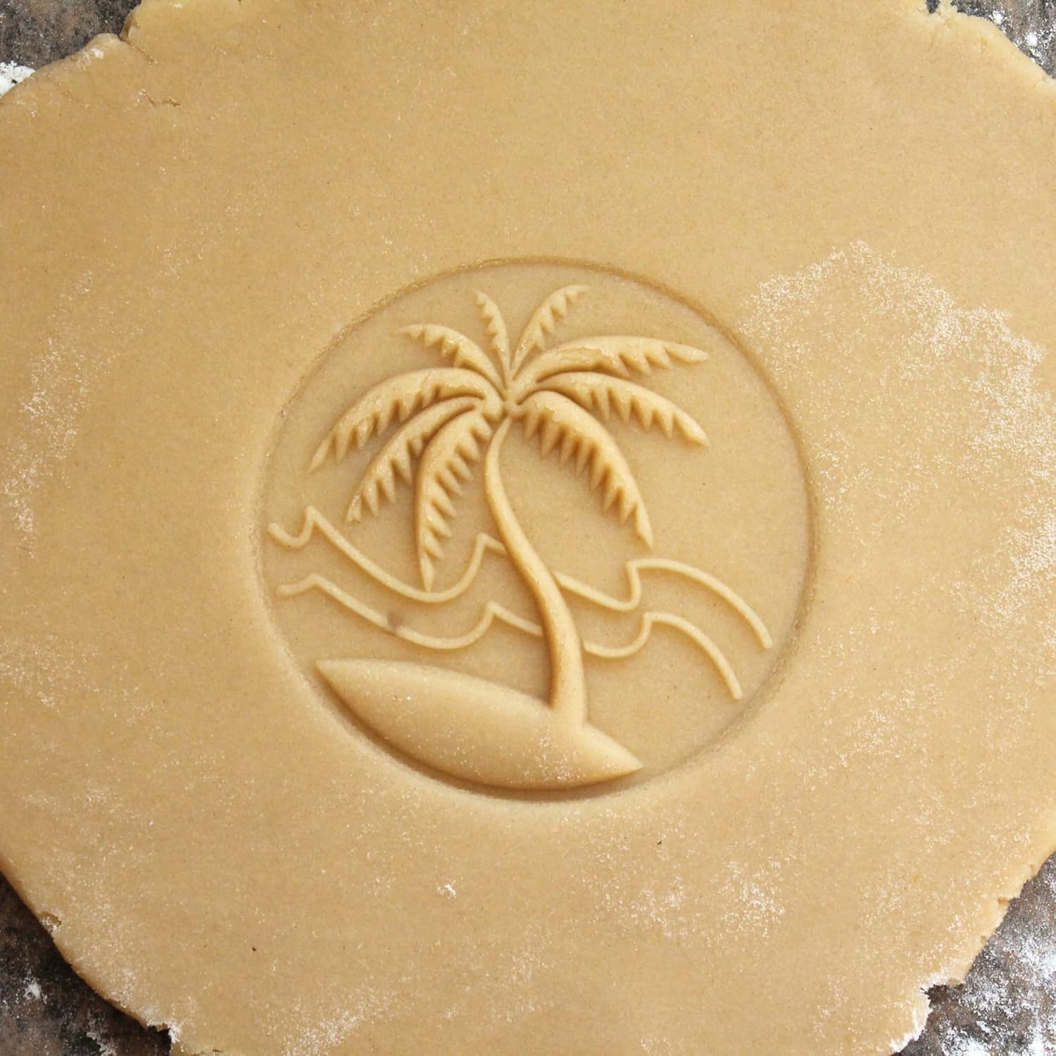 Wood Cookie Stamp, 2.5 Inch (Tropical Island CS-046)