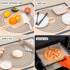 Non Slip Silicone Pastry Mat Large with Measurements for Non-stick Dough Rolling, Pie Crust, Pastry Roll Out, Cookies,Bread and Silicon Kneading Mat (16" x 24", Gray)
