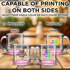 Custom Libbey Clear Glass Coffee Mugs 13 oz. Set of 50, Personalized Bulk Pack - Perfect for Coffee, Tea, Espresso, Hot Cocoa, Other Beverages - Pink Bottom