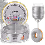 Nomeca Edible Glitter for Drinks Cakes, 8 grams Food Grade Luster Dust Sprinkles Glitter for Cake Decorations, DIY Cocktails, Beverages & Cake Decorating, Dessert Cake Topper (2-Silver)