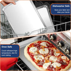 P&P CHEF 19.6 Inch Baking Cookie Sheet, Oven Pan Tray Stainless Steel Sheet Pan for Kitchen, Oven Bakeware for Multi Uses, Shiny Look & Dishwasher Safe, Healthy & Heavy Duty, 1Pc