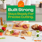 Riveira Bamboo End Grain Wood Cutting Board – Gourmet Bamboo Grandeur: 8 x 8 Wooden Cutting Board – Wooden Cutting Boards For Kitchen Decorative – Innovative Juice Grooves