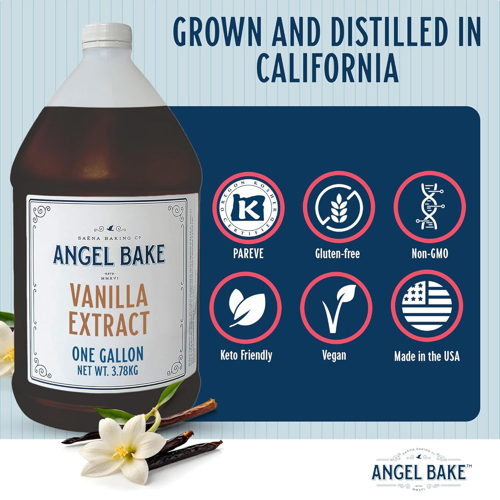 Pure Madagascar Vanilla Extract, 1 Gallon - Natural Essence for Beverage Formulations, Bulk Manufacturing, Professional Food Developers - Kosher Certified, Vegan, Gluten-Free, Keto Friendly