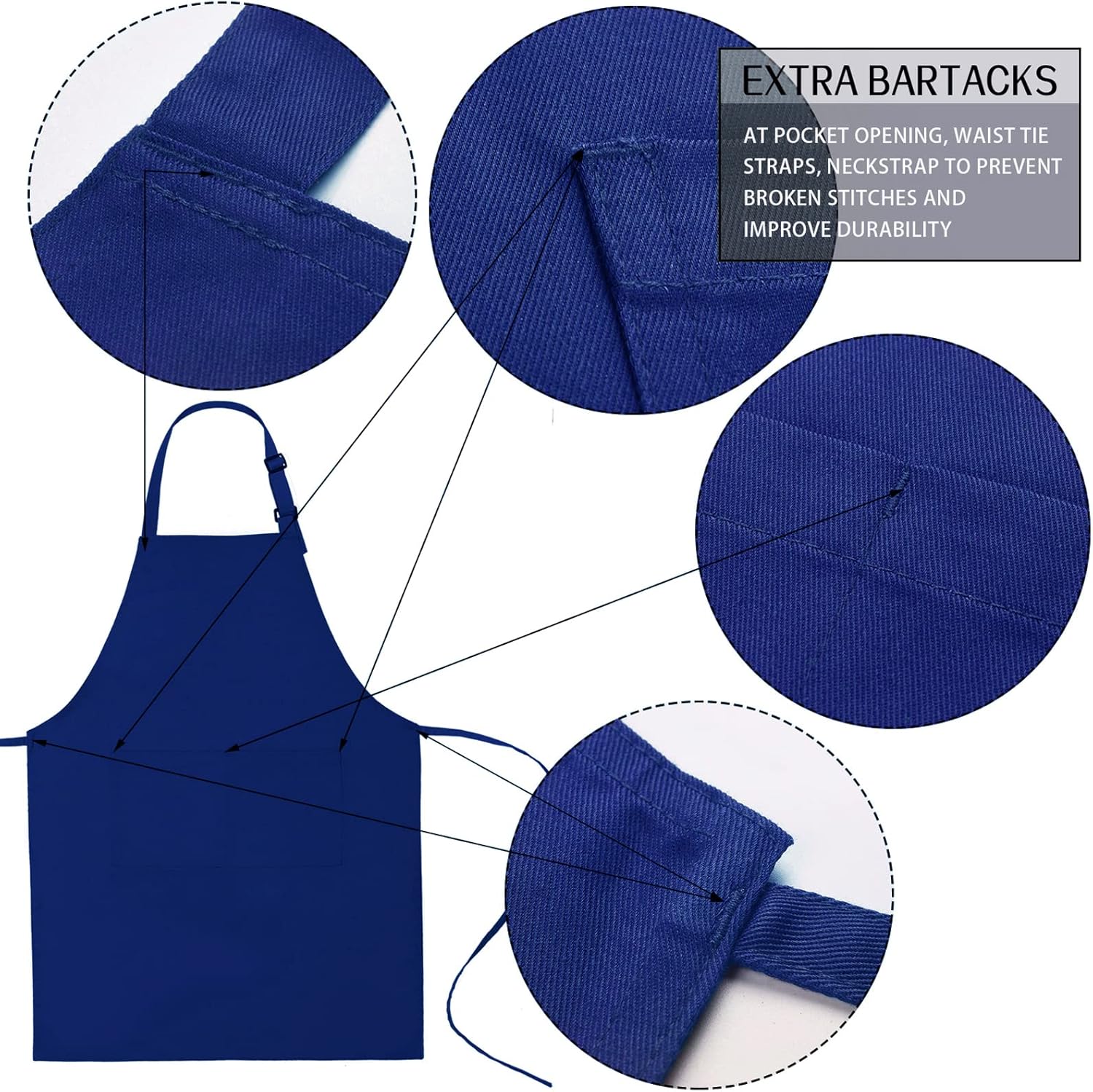 Cotton Blend Waterproof Apron With 2 Pockets for Women Men - Cooking Kitchen Chef Arpon BBQ Work Painting - (1 Pack)