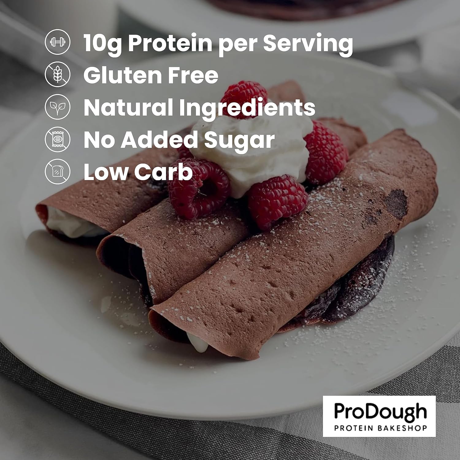 ProDough High Protein- Gluten Free French Crepe Mix, Low Carb, 8g of Protein per Serving, No Added Sugars, Keto Friendly, Makes 24 Crepes (Original)