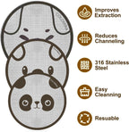 53.5mm Espresso Puck Screen 3-Pack, Lower Shower Screen, Metal Coffee Reusable Filter for 54mm Espresso Portafilter Basket, 1.7 Thickness(Cute Animal)