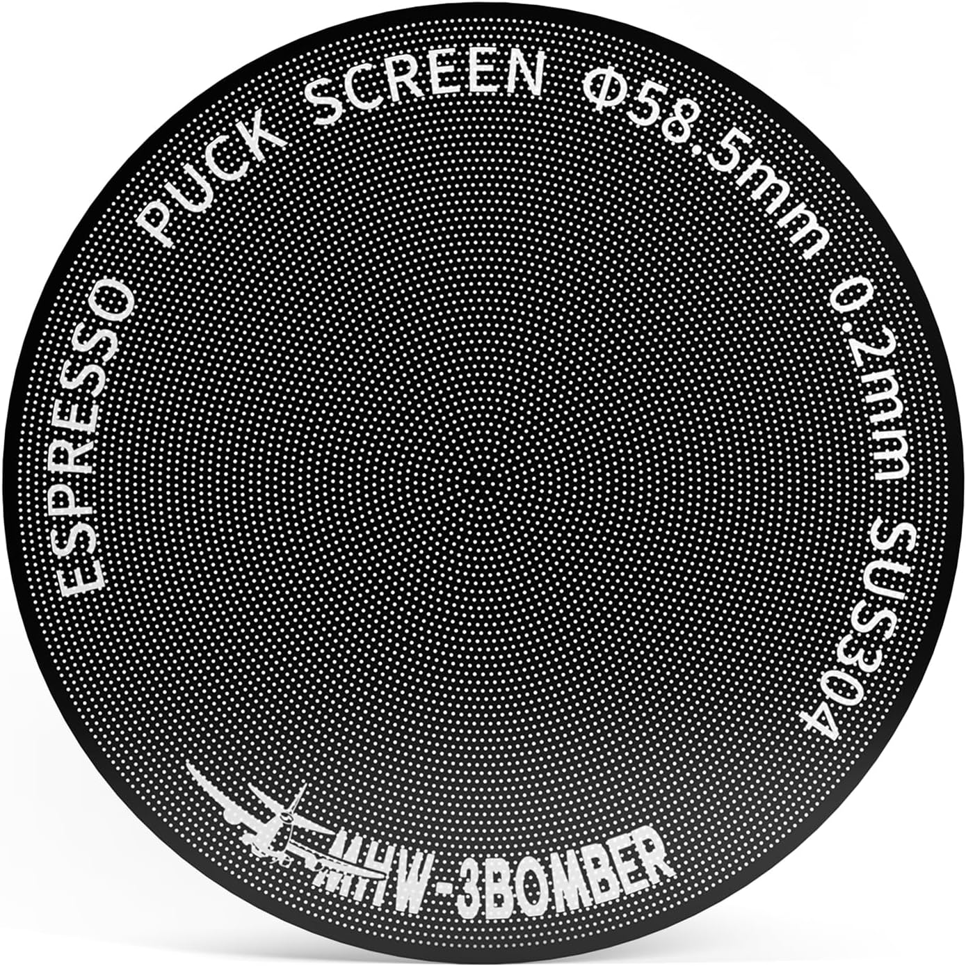 MHW-3BOMBER 58mm Espresso Puck Screen - 0.2mm Ultra Thin Espresso Puck - Metal Reusable Coffee Filter for Portafilter Basket 58mm - Puck Screen with Titanium Coating FG5642-OS
